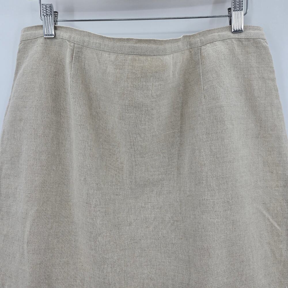 Talbots Women Vtg Coastal Elevated Staple Embroidered Irish Linen Blend Skirt 16 - Picture 2 of 10